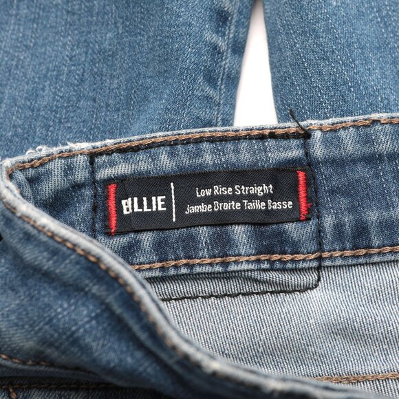 True Religion Bille  Slim Straight Leg Jeans Low Rise Stretch Denim Light Blue - Picture 4 of 10